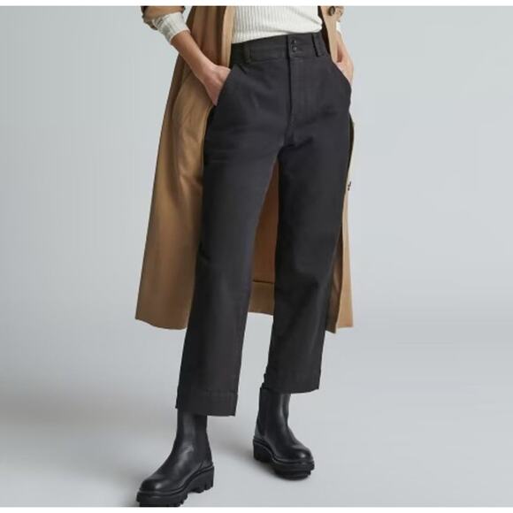 NWT Everlane The Organic Straight Leg Pant In Black Size 16